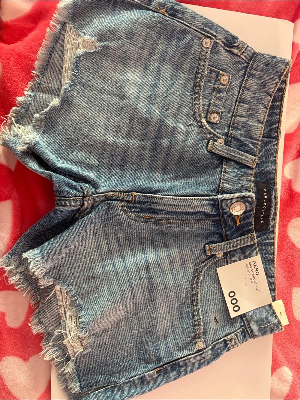 Aeropostale Women's Never worn Light Blue Distressed Denim Cutoff Shorts